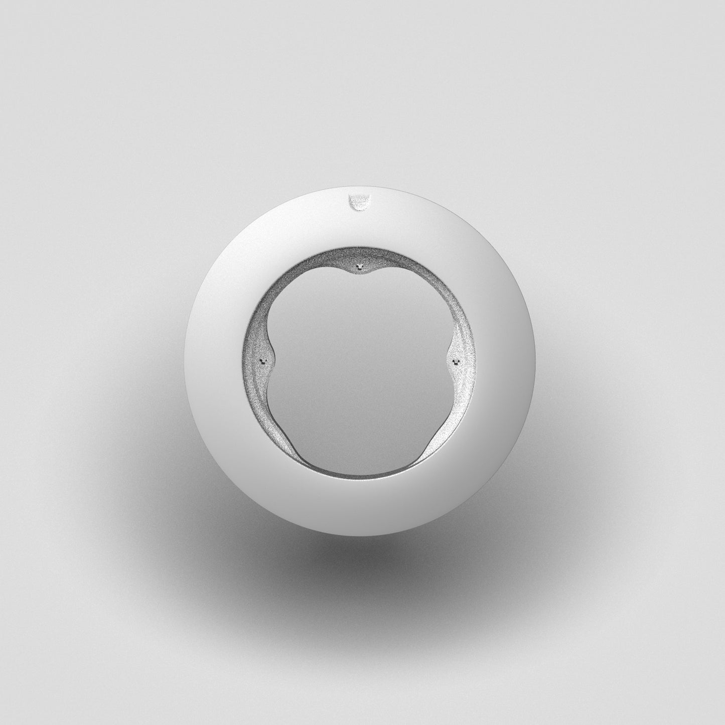 Front view of the pool light adapter showing mounting profile