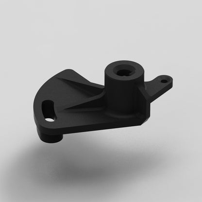 Side profile of GE dishwasher solenoid valve arm showing mounting detail