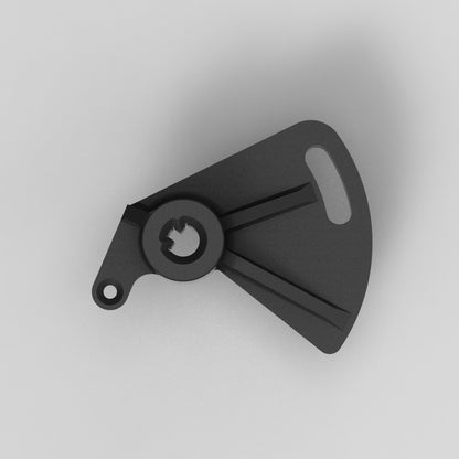 Top-down view of the GE drain solenoid valve arm displaying overall geometry