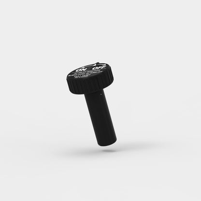 Side profile of gas valve knob showing depth and grip