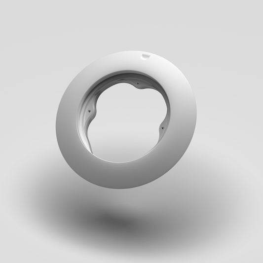 Pool light adapter ring designed for 6” CatArt spa light, angled product view
