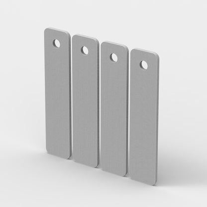 four pack of WE1M504 dryer bearing slides shown flat

