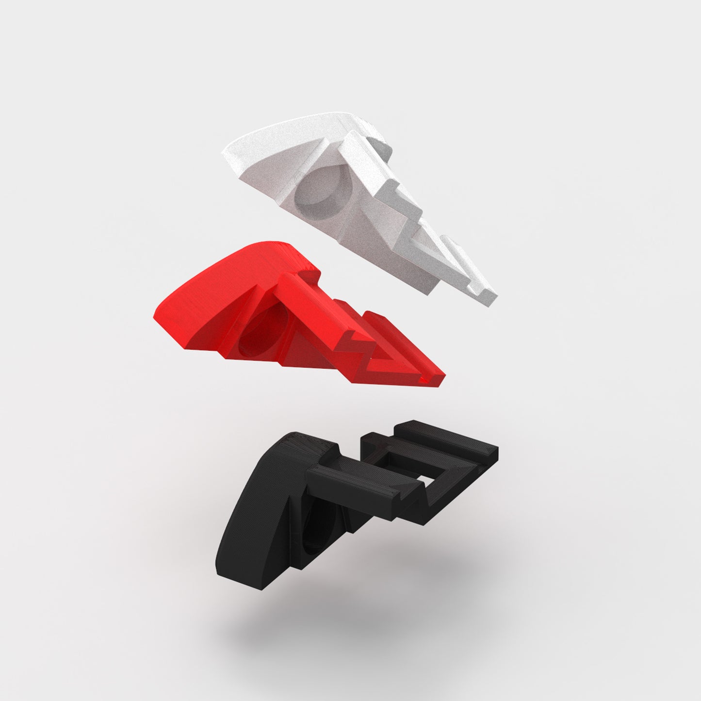 Red and white Milwaukee M18 release clips