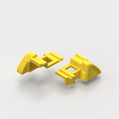Multiple M18 battery clips shown in various colors
